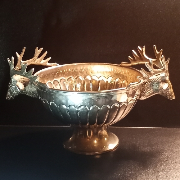STAG Figurine champagne bowl- silver plated- hammer bowl - Must have ! - Picture 2 of 7